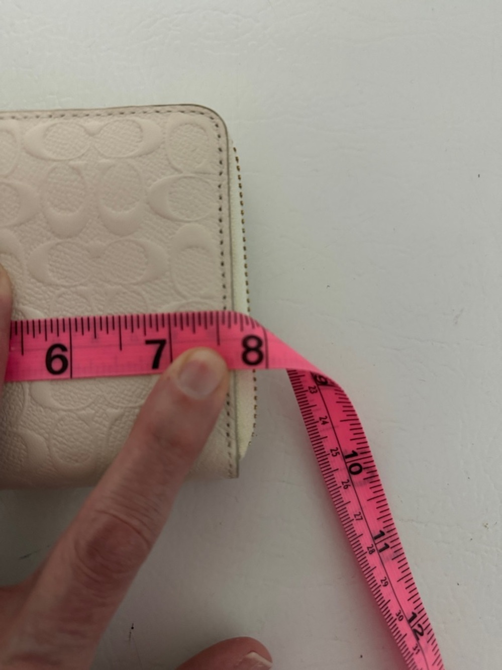 Coach Cream Embossed Wallet - Picture 9 of 11